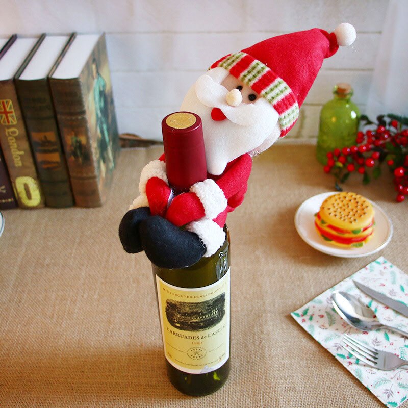 Bottiglie di vino natalizie Copripolvere Babbo Natale Sacchetti regalo