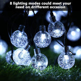 Decor Solar String Lights Outdoor Led Crystal Globe Ball Lampada