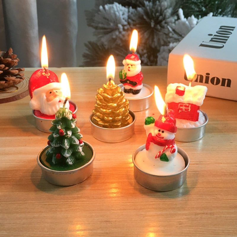 CANDELE DI NATALE CASA DI BABBO NATALE PUPAZZO DI NEVE ALBERO DI NATALE CANDELE DI PARAFFINA