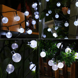 Decor Solar String Lights Outdoor Led Crystal Globe Ball Lampada