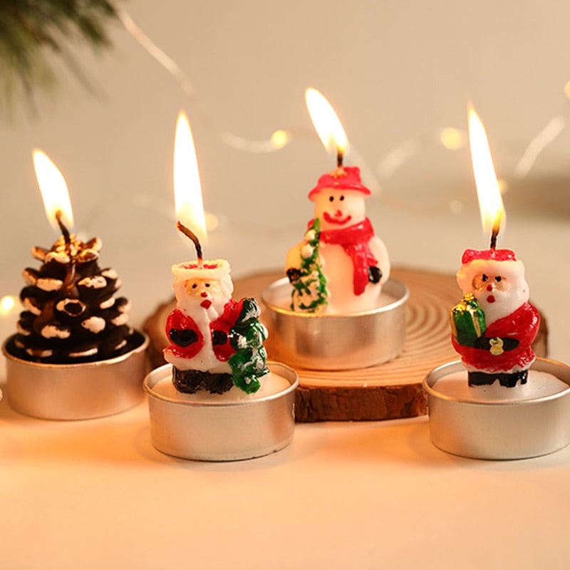 Candele di Natale Babbo Natale Pupazzi di neve Lattina Candela