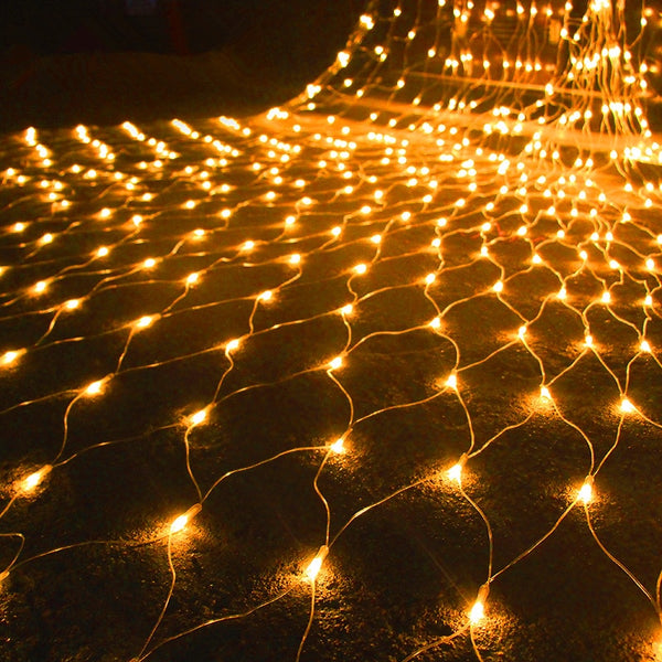 LED Net Curtain Mesh Fairy String Light Decorazione di Natale